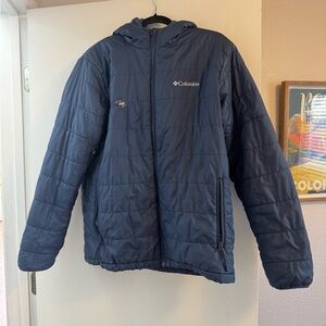 Columbia Navy Quilted Hooded Jacket